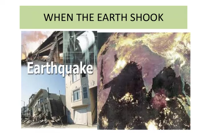 Plate Tectonics and Earthquakes
