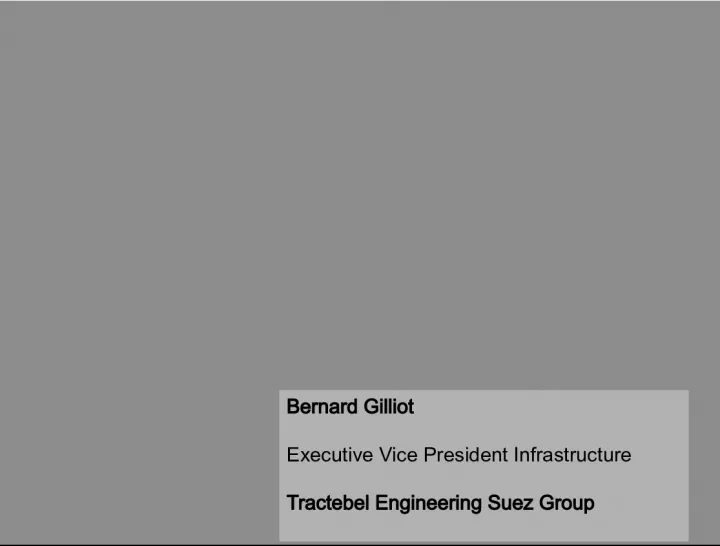 Bernard Gilliot on Adequate Transport Infrastructure Guarantee