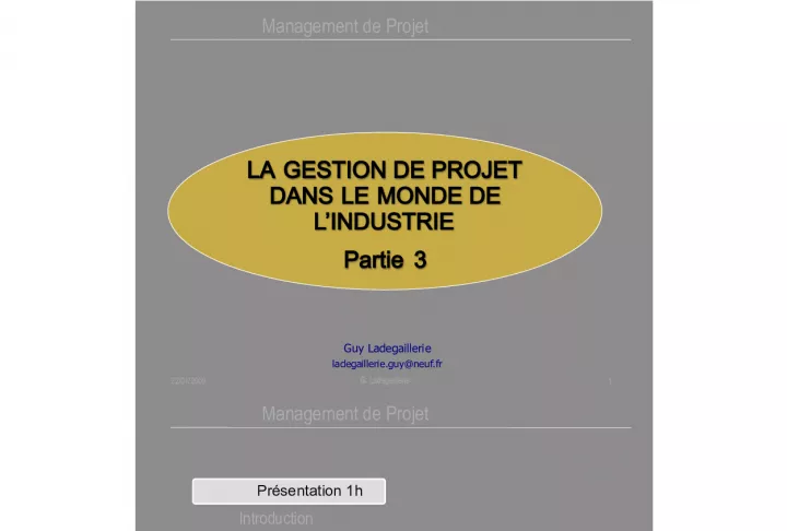 Project Management in the Industrial World