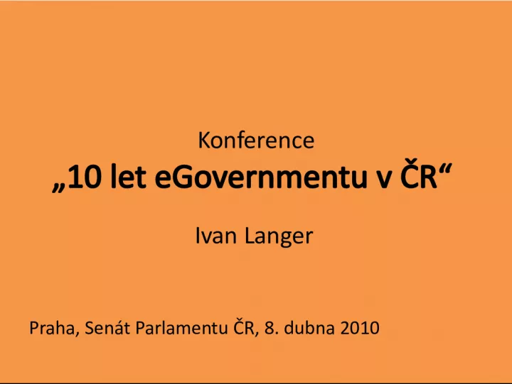Konference let eGovernmentu v ČR