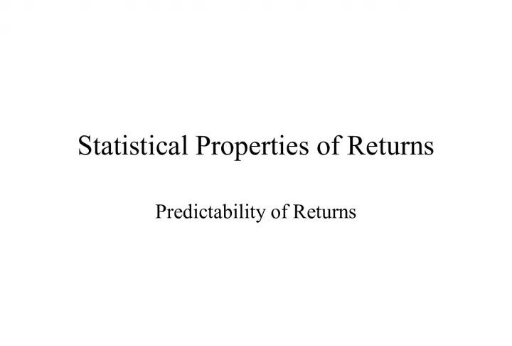 Asset Return Predictability and Random Walk Hypothesis