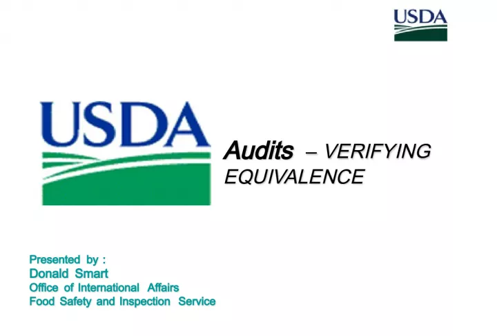 Audits Verifying Equivalence in Meat, Poultry, and Egg Products Imports to the US