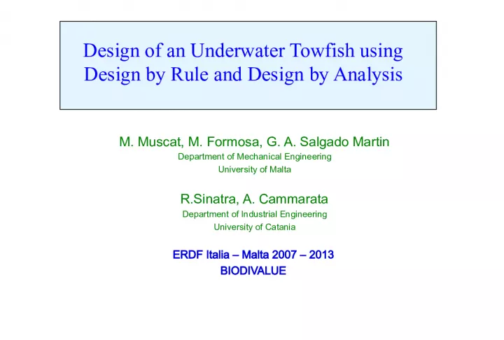 Design of an Underwater Towfish Using Design by Rule and Design by Analysis
