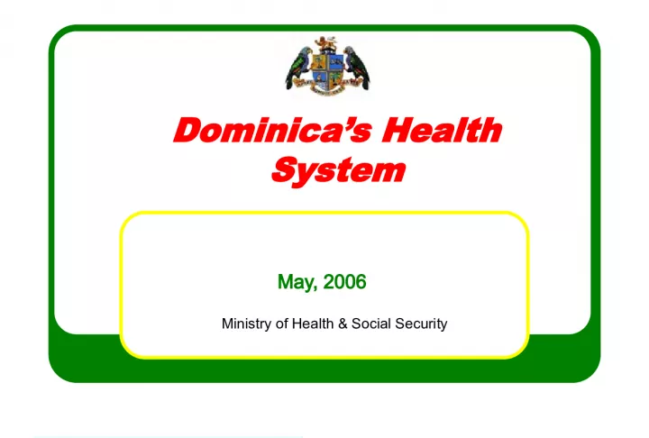 Overview of Dominica's Health System and Governance
