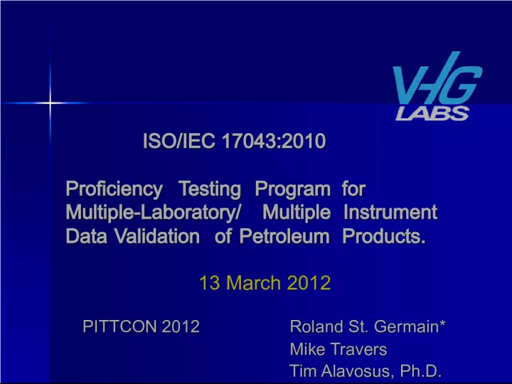 Multi-Lab, Multi-Instrument Data Validation of Petroleum Products with ISO/IEC Proficiency Testing Program