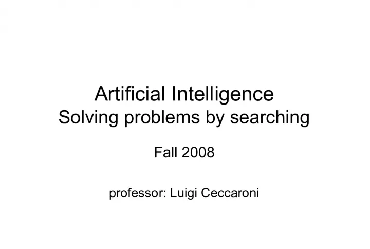 Problem Solving and Representation in Artificial Intelligence
