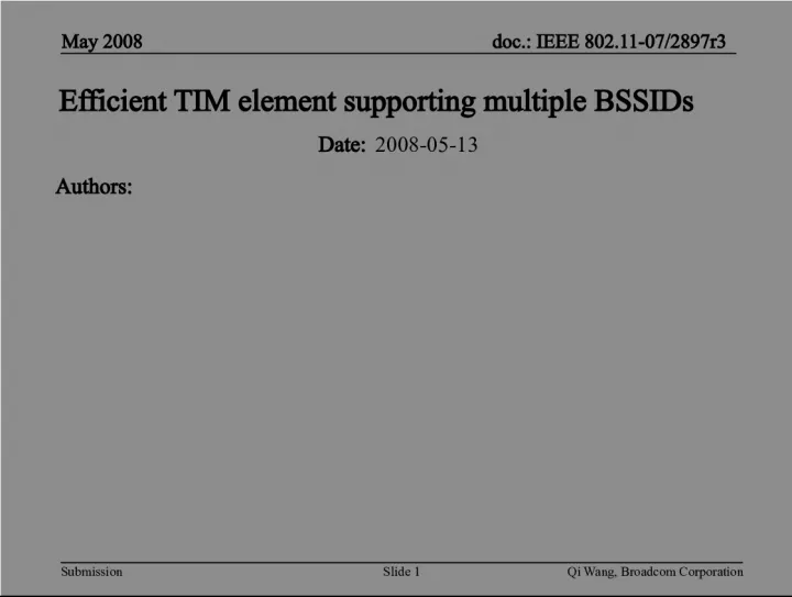 Efficient TIM Element for Multiple BSSIDs in IEEE 802.11