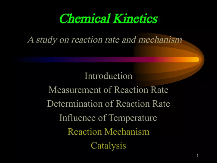 Understanding Chemical Reaction Kinetics and Mechanisms