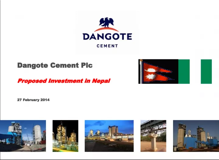 Dangote Cement's Investment in Nepal