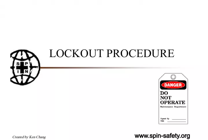 Lockout Procedure for Workplace Safety