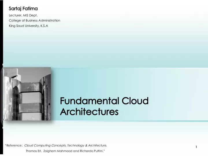 Fundamental Cloud Architectures Reference