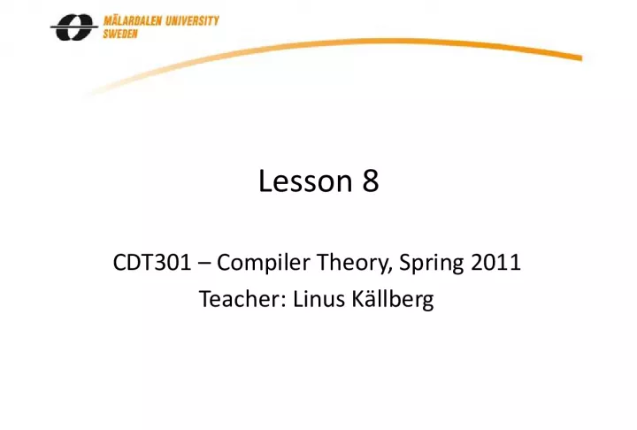 Lesson 8: Bottom Up Parsing and Derivations in Compiler Theory