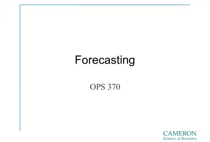 Forecasting: Why It Matters and How to Do It