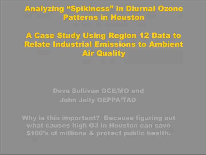 Analyzing Spikiness in Diurnal Ozone Patterns in Houston