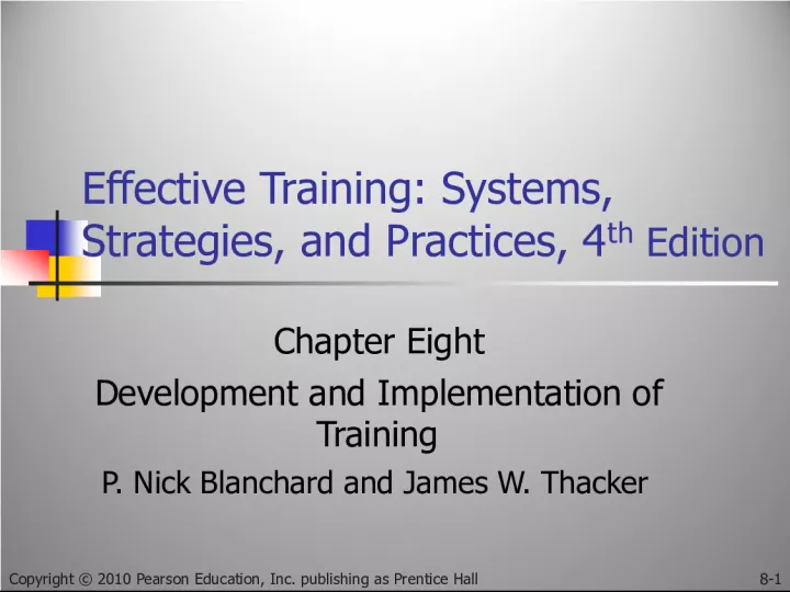 Training Development and Implementation Strategies