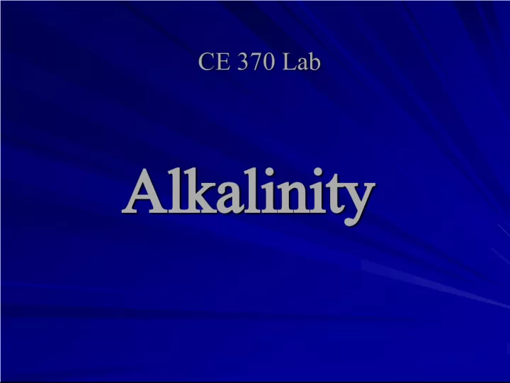 Understanding Alkalinity in Natural Waters