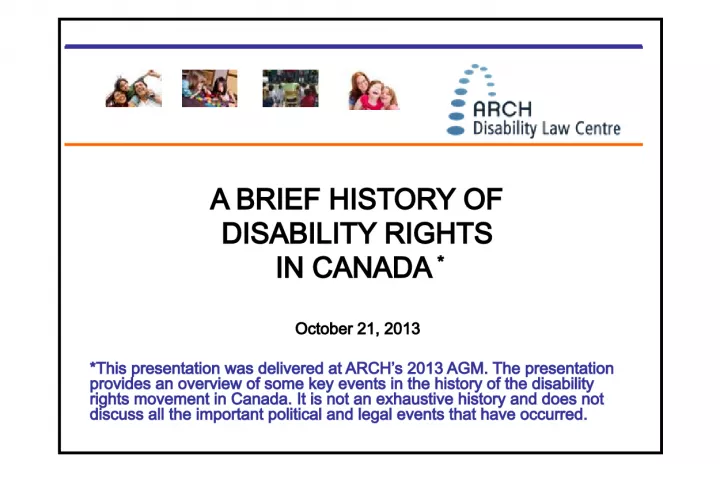 A Brief Overview of Disability Rights in Canada