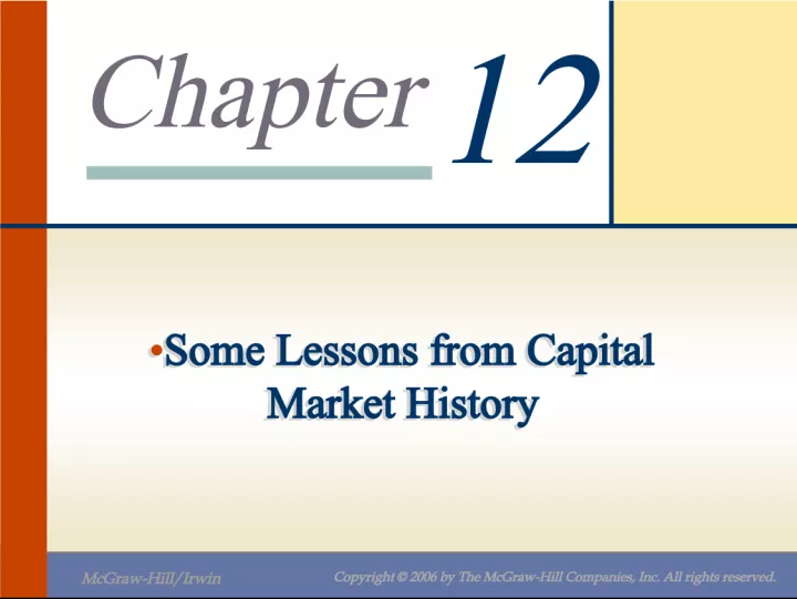 Lessons from Capital Market History: Returns, Risk, and Probability