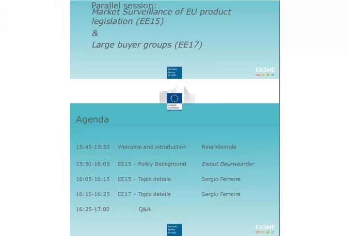 Energy Market Surveillance in Europe: Horizon2020 EE15 Info Session