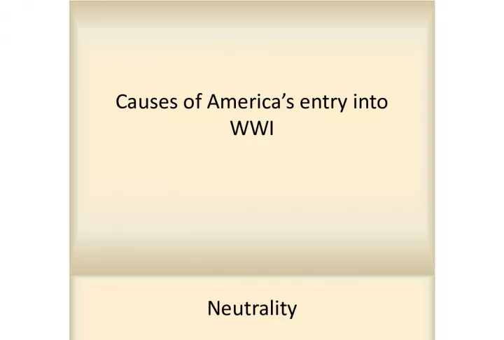 America's Entry into WWI: From Neutrality to Increasing Involvement