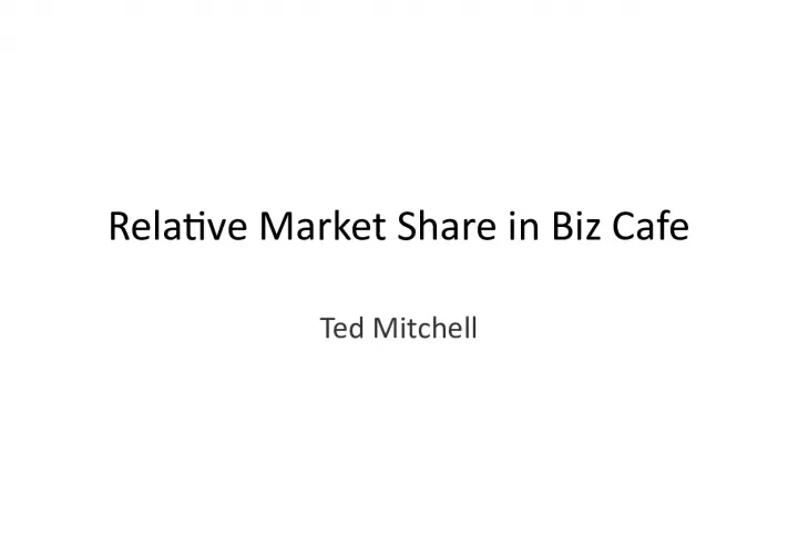 Comparative Market Analysis of Biz Cafe Ted Mitchell
