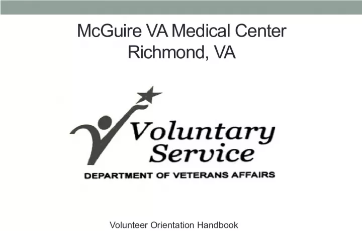 McGuire VA Medical Center Volunteer Handbook