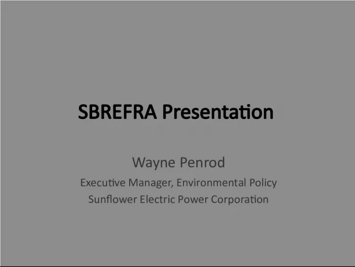 SBREFRA Presentation: Understanding Unit Design and its Implications in Power Generation