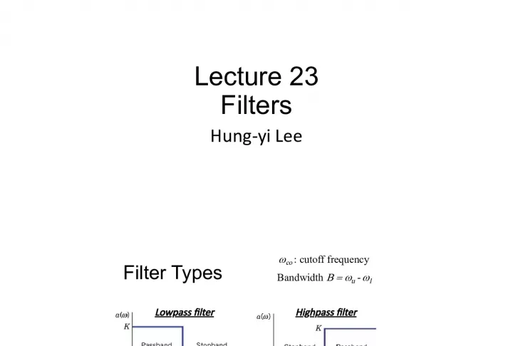 Filters in Signal Processing