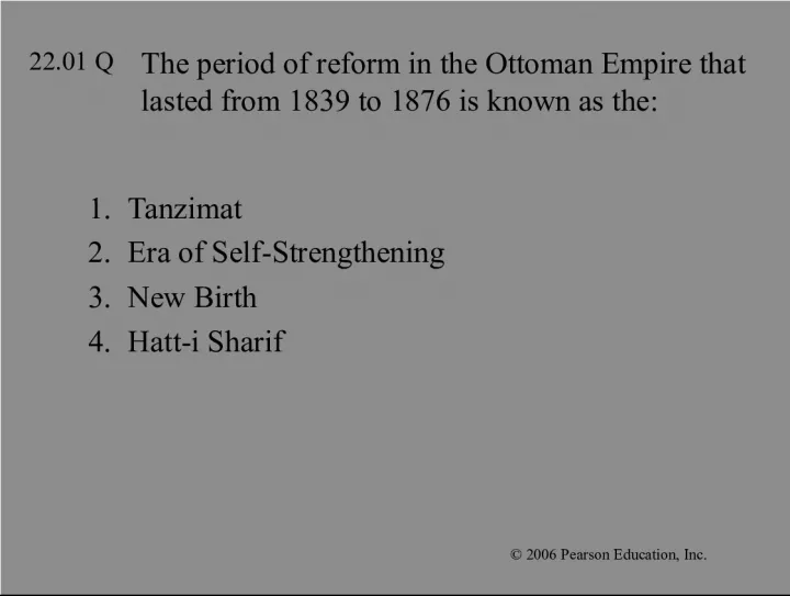 The Tanzimat Reform Era in the Ottoman Empire