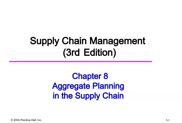 Aggregate Planning in Supply Chain Management: Strategies and Implementation