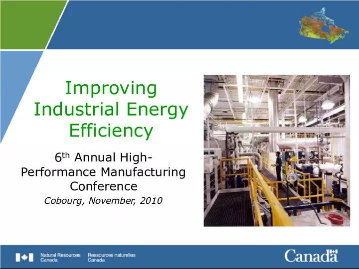 Improving Industrial Energy Efficiency