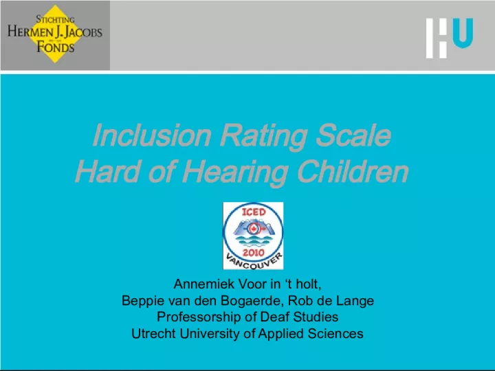 Inclusion Rating Scale for Hard of Hearing Children