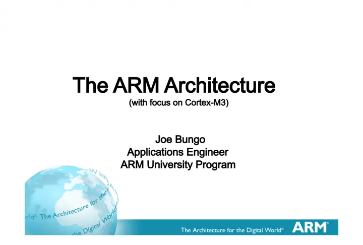 Introduction to the ARM Architecture and Cortex M