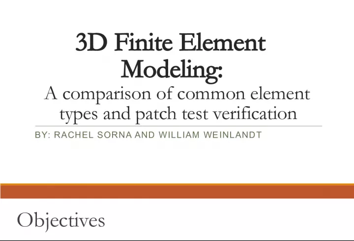 Comparison of Common Element Types in 3D Finite Element Modeling