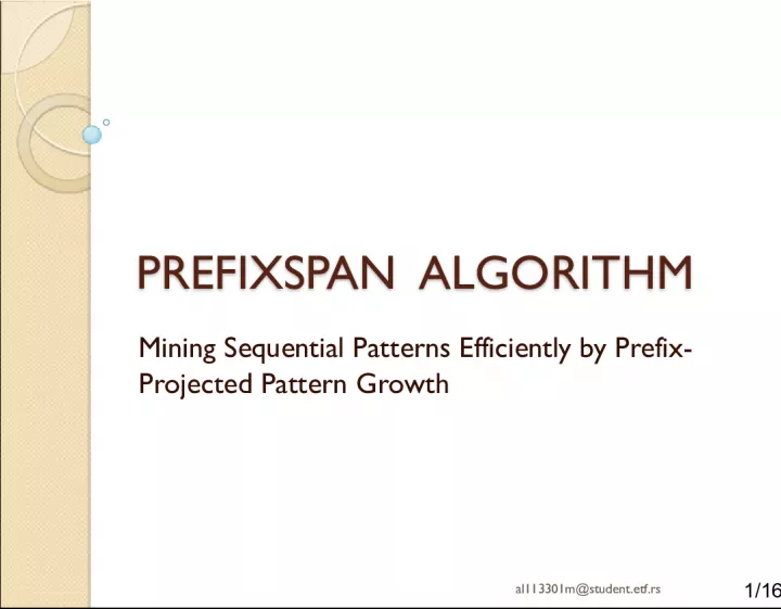 PrefixSpan Algorithm: Efficient Sequential Pattern Mining