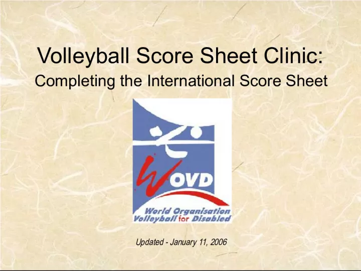 Volleyball Score Sheet Clinic: Learn How to Fill in the International Score Sheet