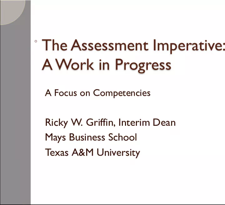 The Assessment Imperative: A Work in Progress