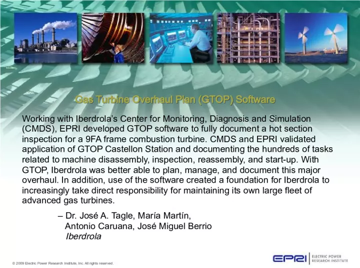 Gas Turbine Overhaul Plan (GTOP) Software for Efficient Maintenance and Documentation