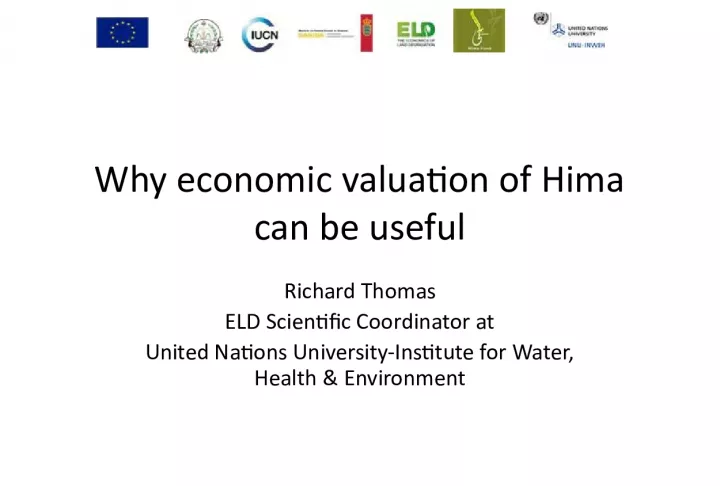 Economic Valuation of Hima: Importance and Challenges