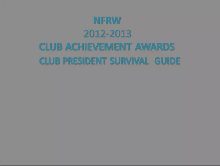 NFRW 2012-2013 Club Achievement Awards