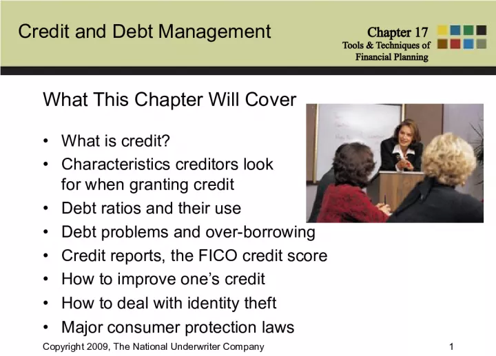 1.  Credit and Debt Management: Tools and Techniques for Financial Planning