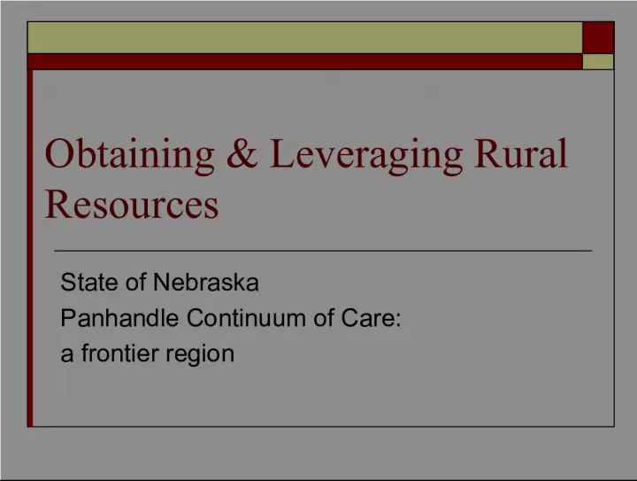 Leveraging Rural Resources for Homeless Assistance in Nebraska's Panhandle Region