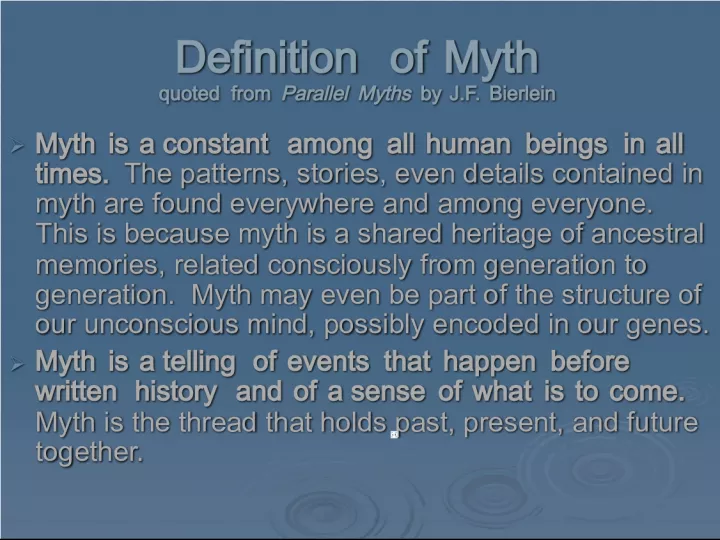 The Definition and Significance of Myth