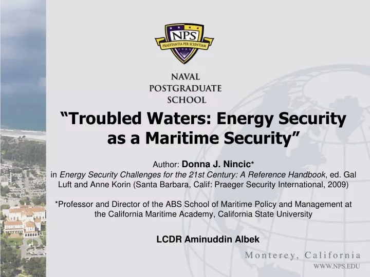 troubled waters energy security as a maritime n.